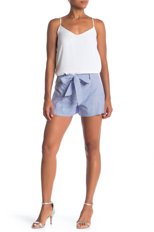 Parker - Striped Front Tie Cotton Shorts