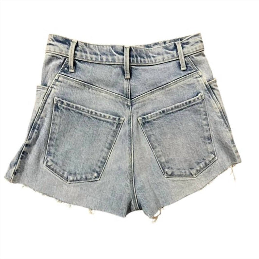 Rta - Women's High Rise Raw Hem Denim Shorts