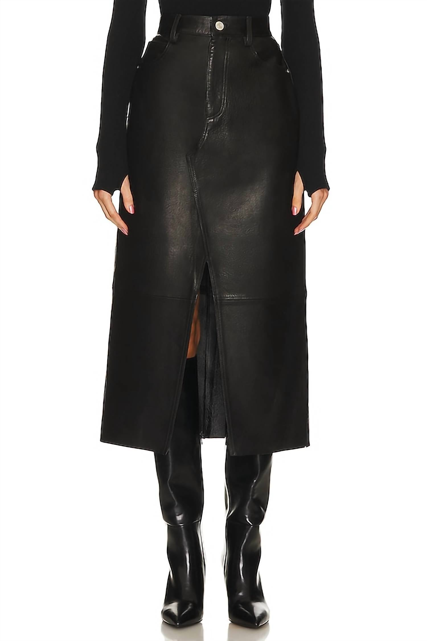 Frame - Leather Midaxi Skirt