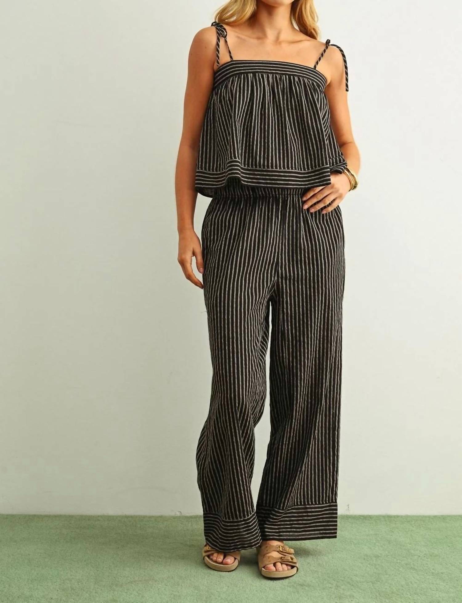 Miou Muse - Market Stripe Tie Top