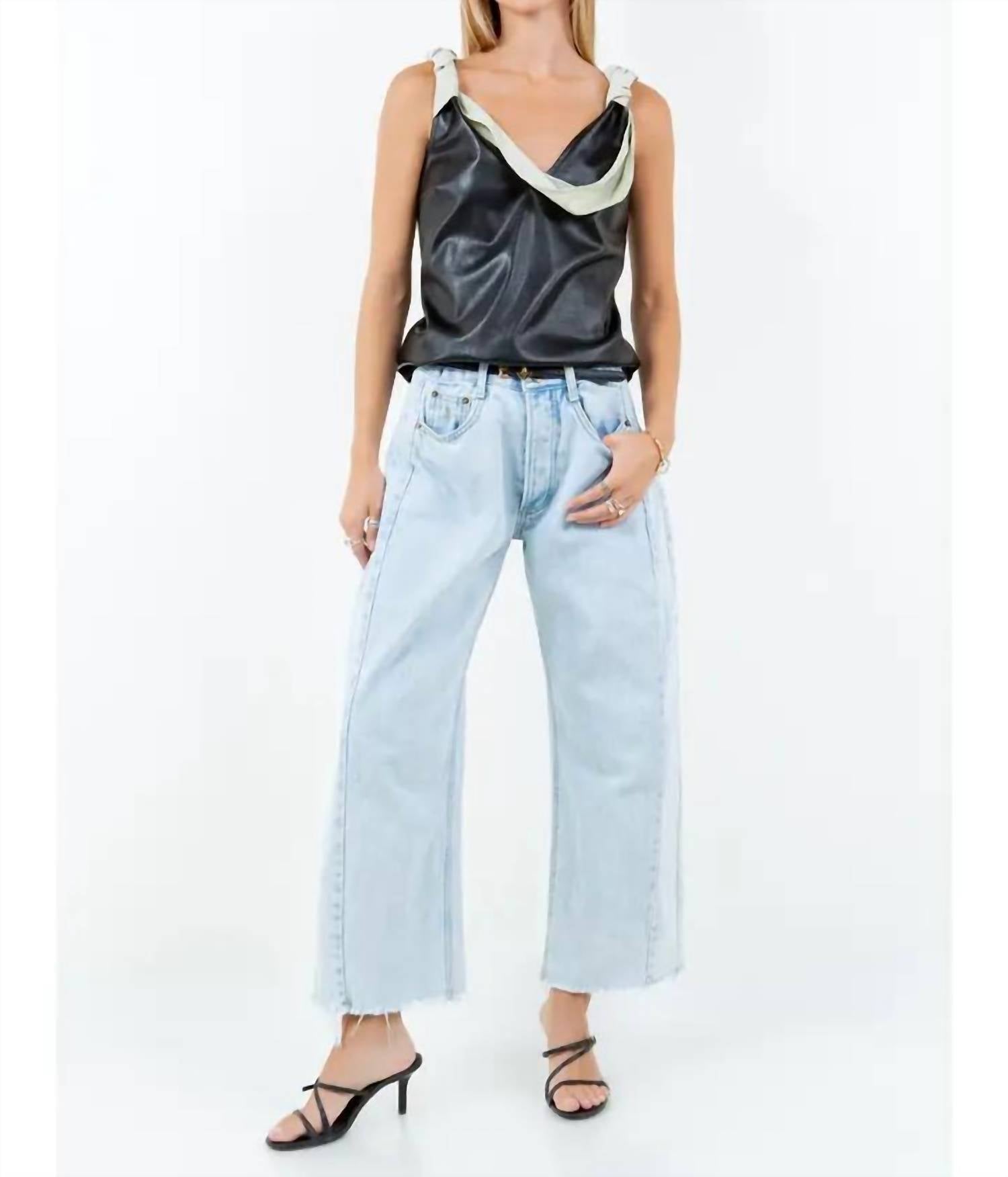 Whiteroom+Cactus - Contrast Drape Pu Tank Top