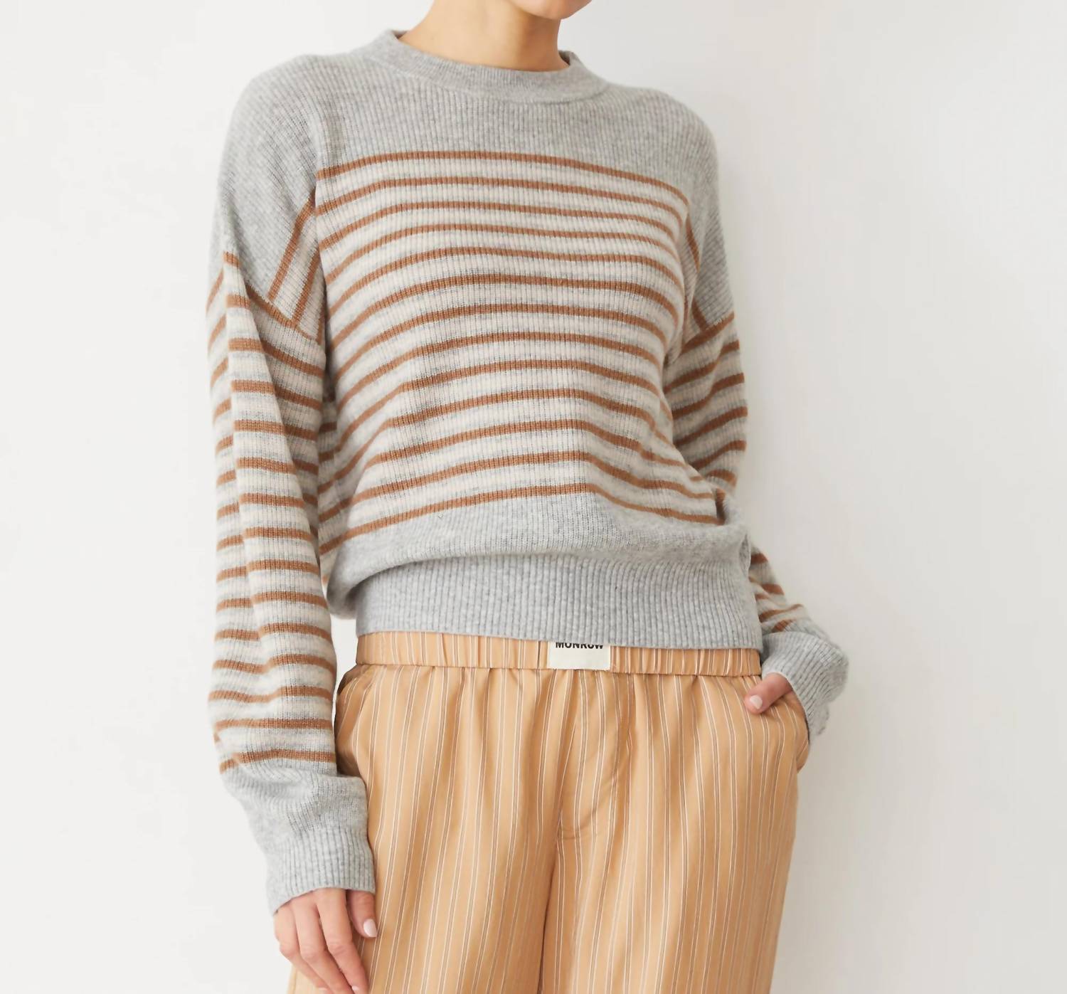 Monrow - Wool Cashmere Stripe Sweater
