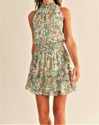 Reset By Jane - Whitney High Neck Floral Mini Dress