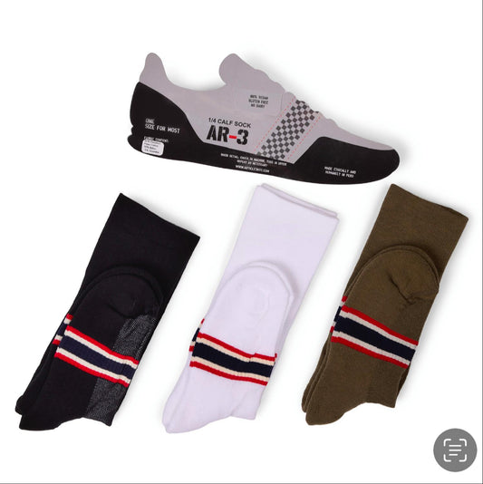 Articl3 - Men's 3 Pack 1/4 Calf Sport Socks