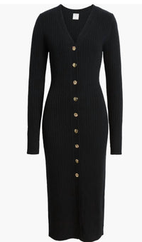 Harbison - Long Sleeve Rib Midi Sweater Dress