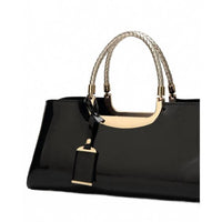 Accity - Women's Glossy Patent Leather Tote