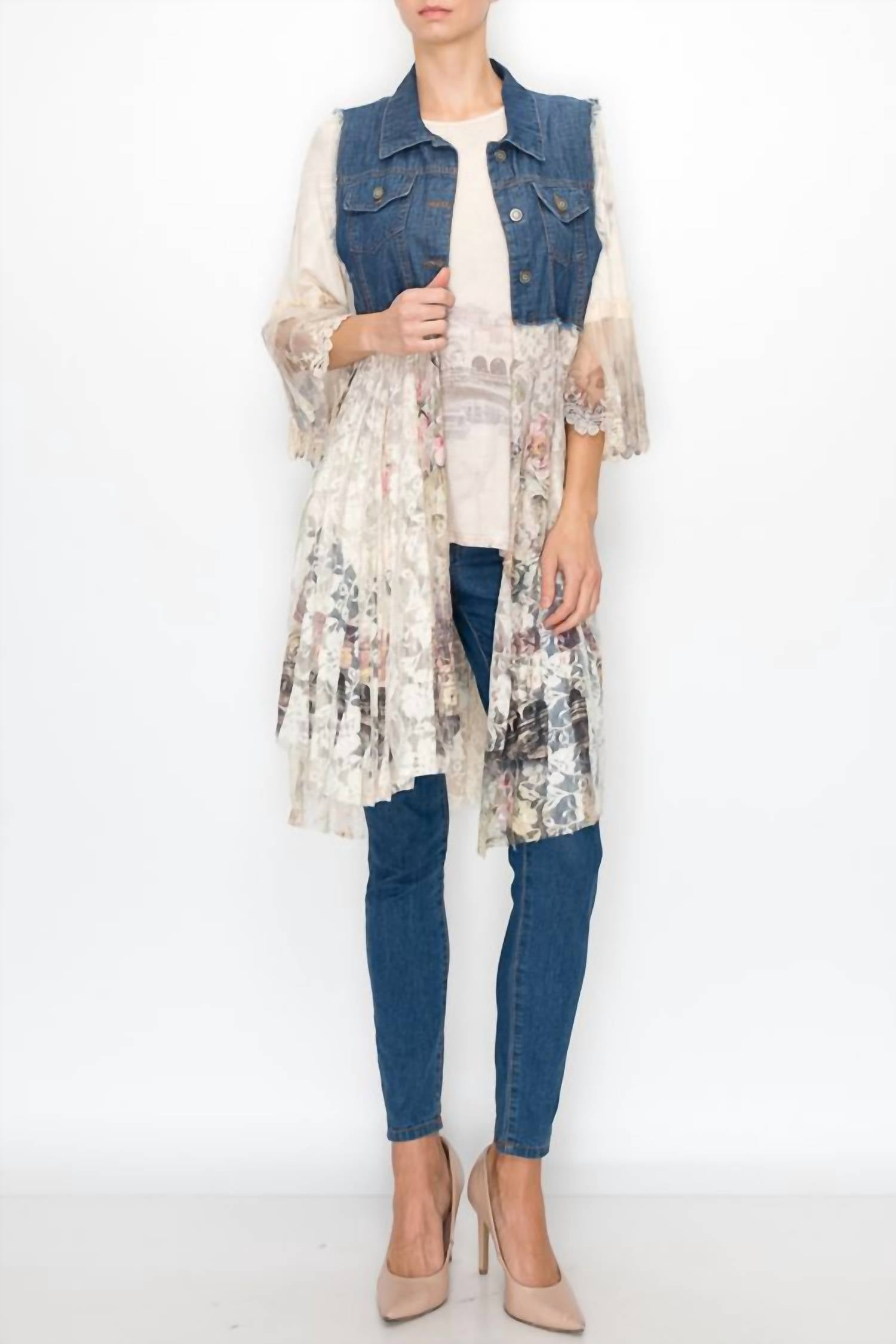 Origami - Denim Lace Vest