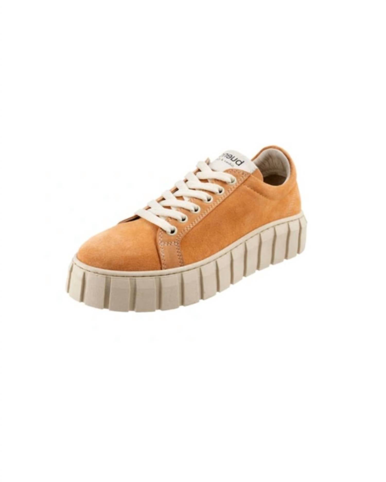 bueno Women's Talia Platform Sneaker in apricot suede - women's sneaker