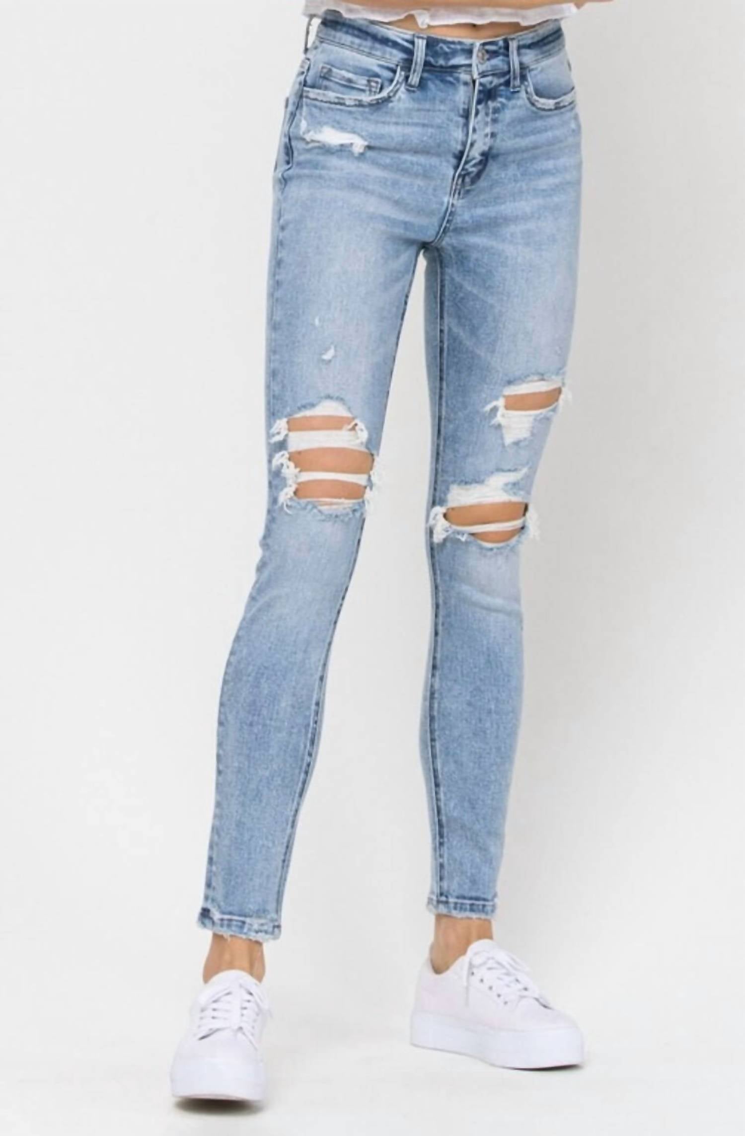 Vervet By Flying Monkey - High Rise Distressed Skinny Jean
