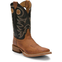 Justin Boots Men's Cowhide Leather Western Boots - Extra Wide in tobacco black - men's boots