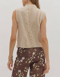 Entro - Mock Star Cable Knit Sweater Vest