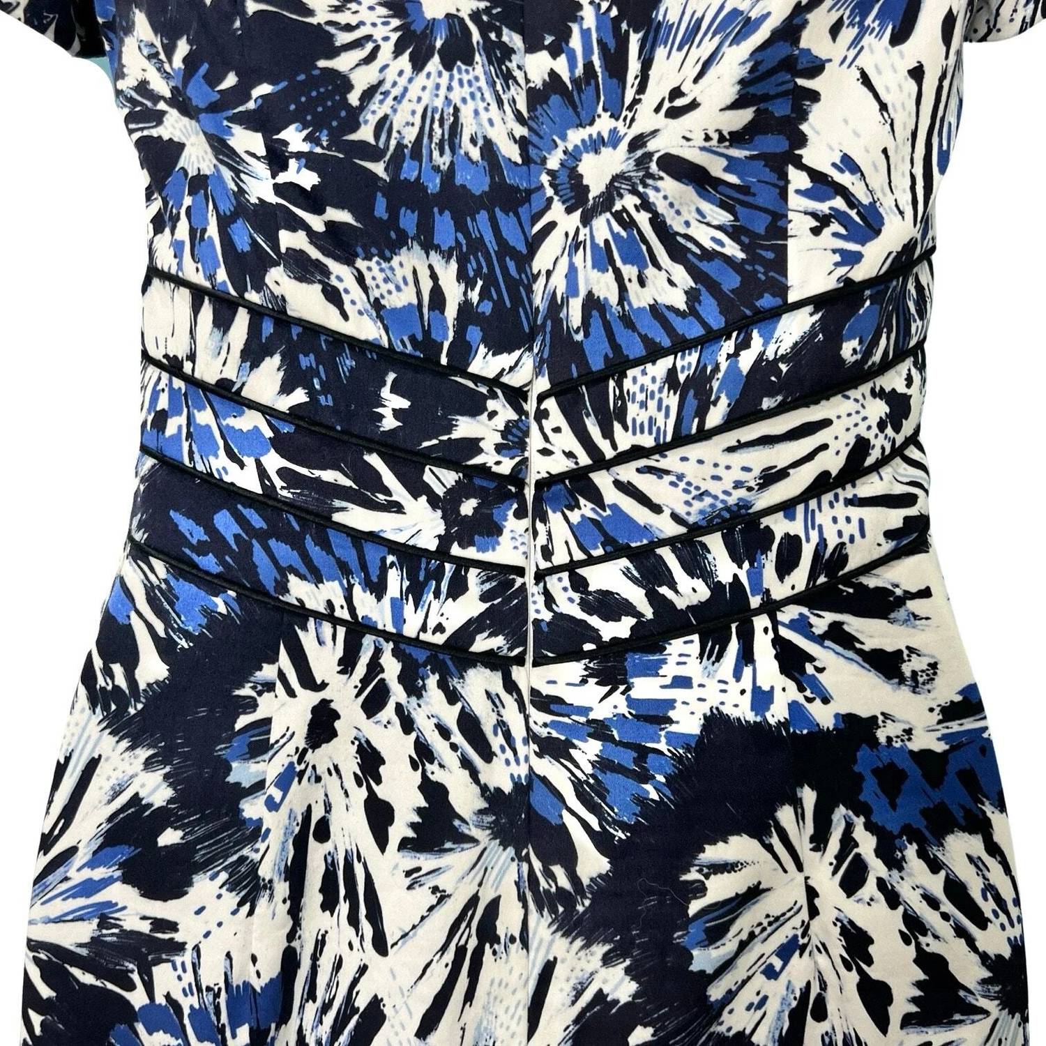 Theia - Women's Button Front Mandarin Collar Sheath Dress
