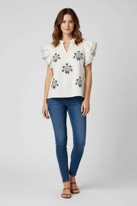 She + Sky - Woven Ruffled Top