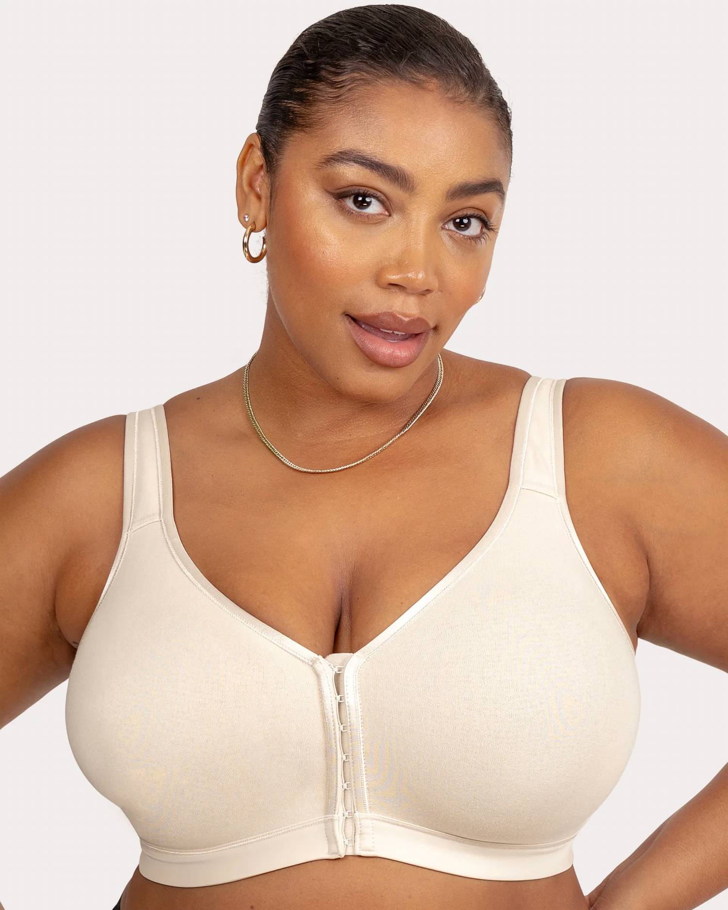 Curvy Couture - Cotton Luxe Front And Back Close Wireless Bra