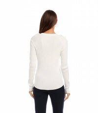 Karen Kane - Ruffle V-Neck Sweater