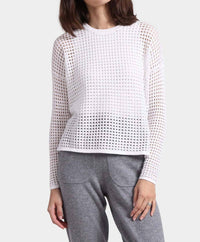 Minnie Rose - Cotton Cashmere Open Stitch Pullover Top