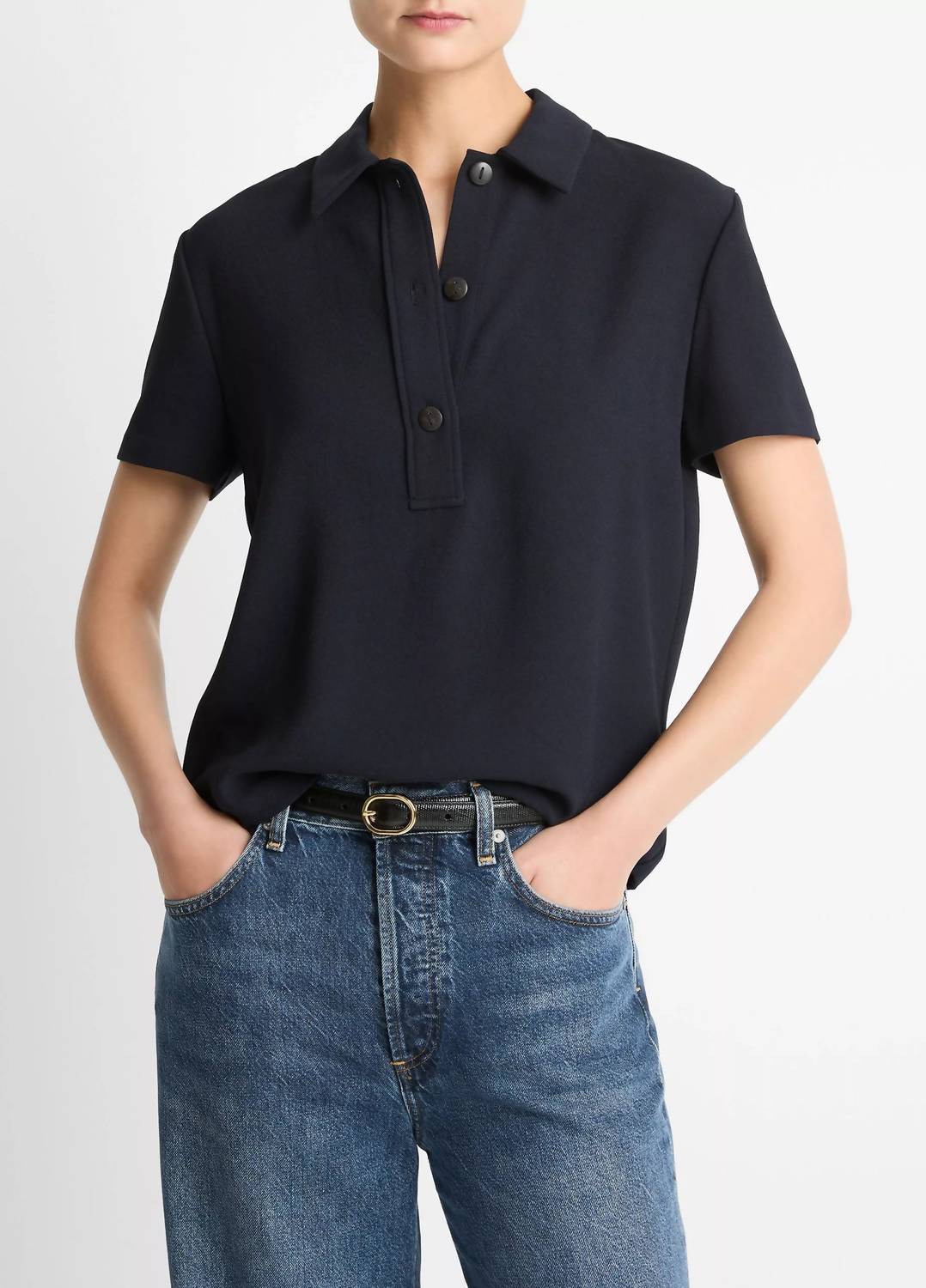 Vince - Crepe Polo Shirt