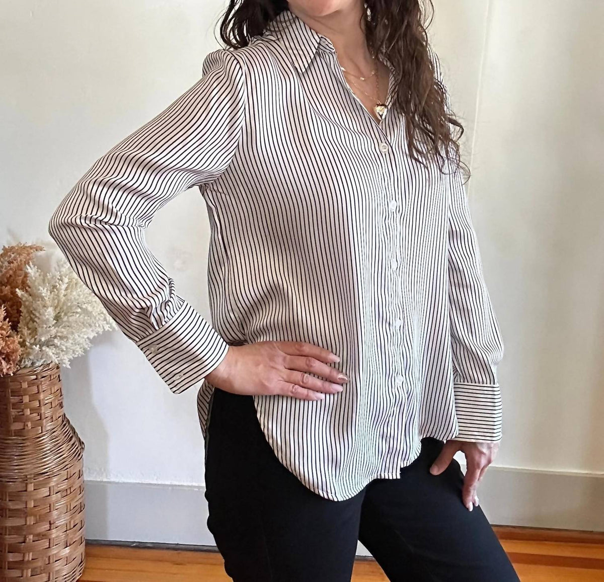 Blu Pepper - Black Pinstripe Button Down Shirt