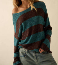 Promesa - Striped Ribbed-knit Sweater