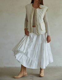 By Together - Woven Quilted Fleece Snap Vest