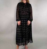 Elan - Polka Dot And Sheer Maxi Dress