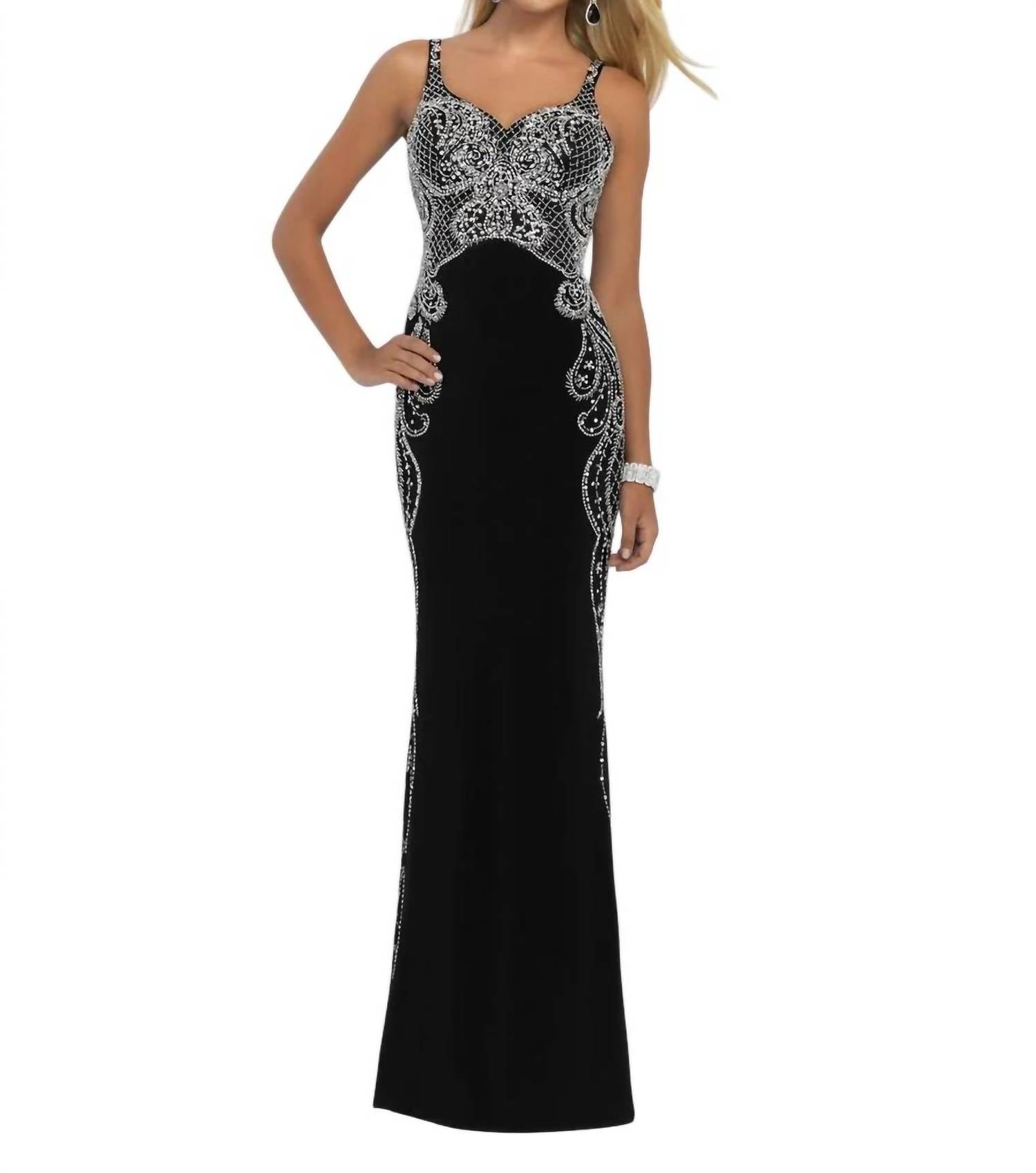 Blush Prom - Beaded Full Length Sheath Gown