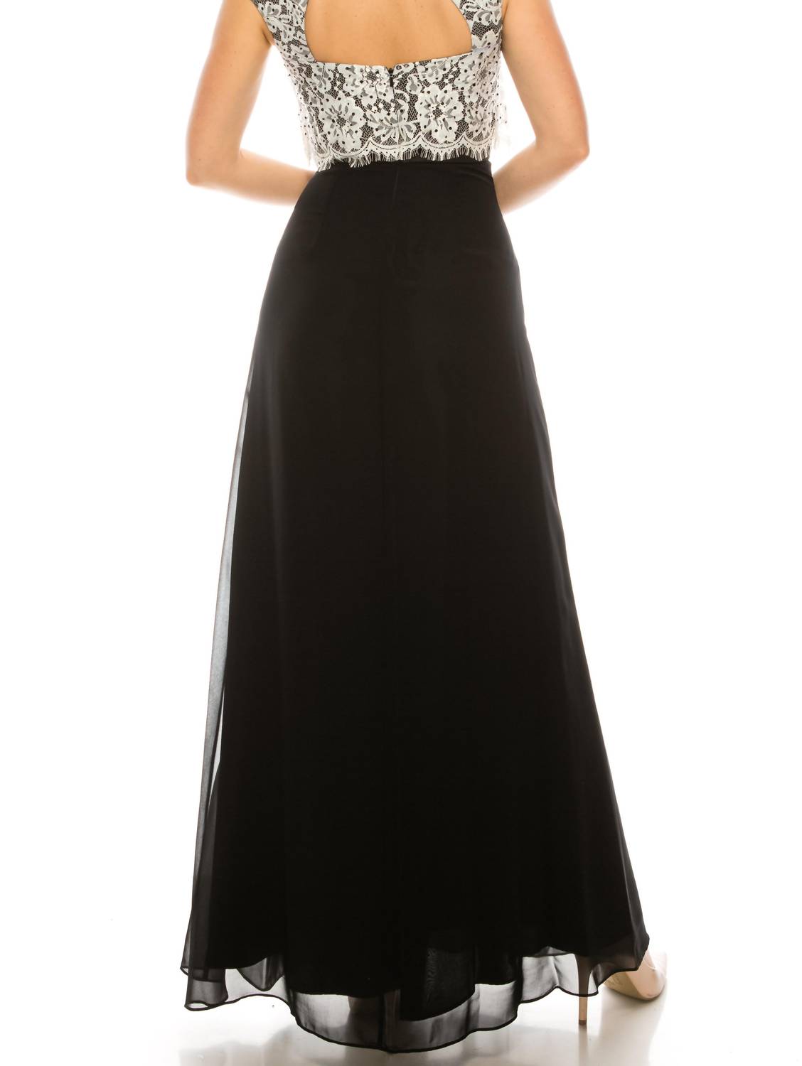 Aidan Mattox - Embellished Lace Top Evening Dress