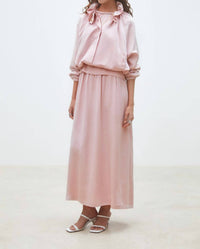 Suncoo - Dorian Ruffle Collar Blouson Top