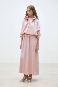 Suncoo - Dorian Ruffle Collar Blouson Top