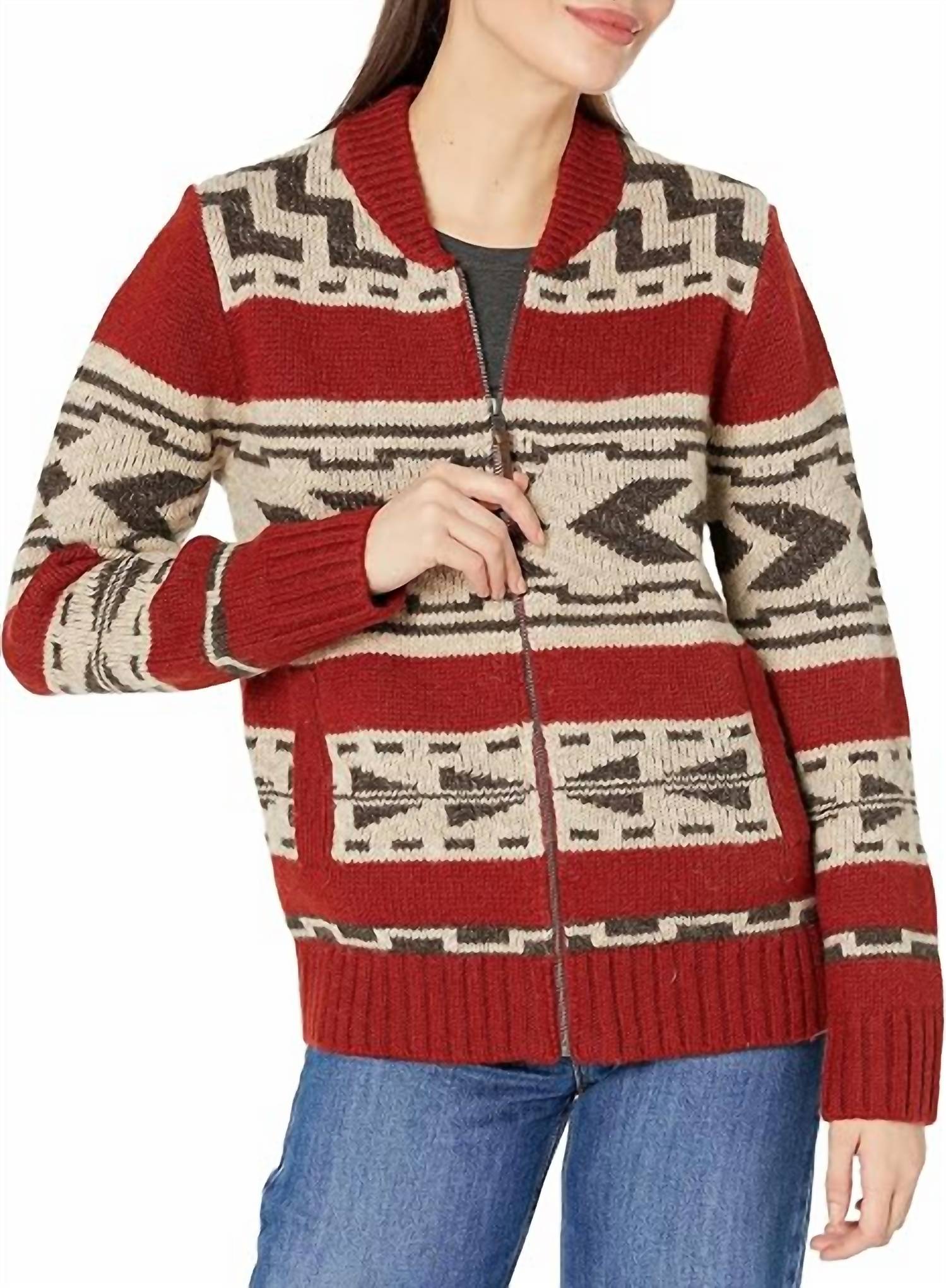 Pendleton - Graphic Shetland Zip Sweater