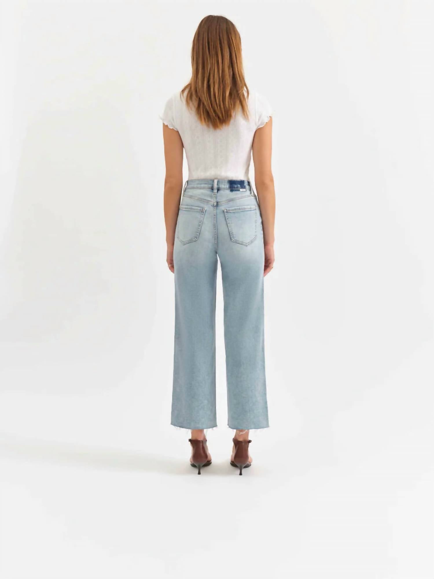 DAZE Pleaser High Rise Wide Leg Ankle Jeans in miracle - women's jeans - detail view