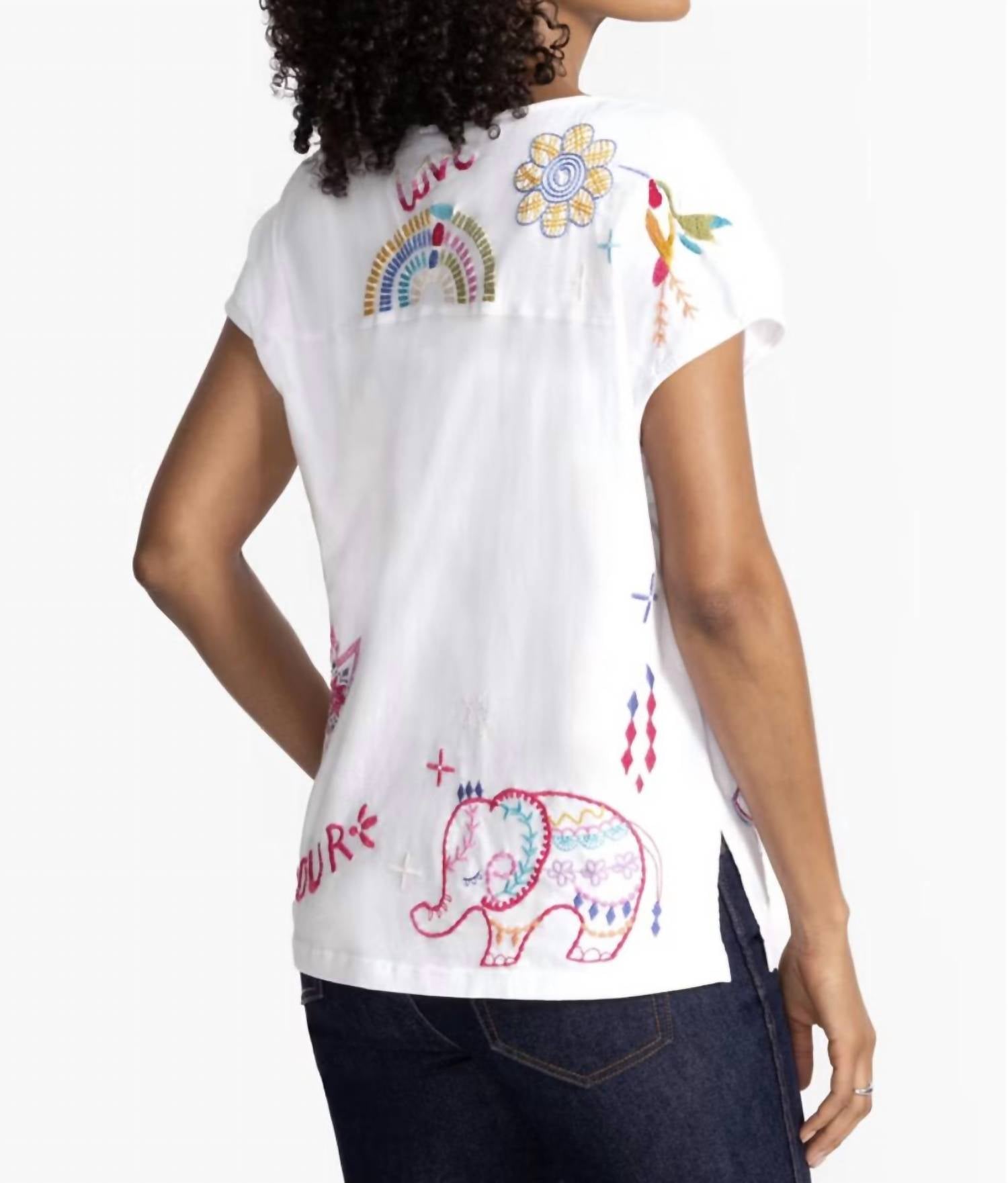 Johnny Was - LOULIA EASY PANELED V‑NECK TEE