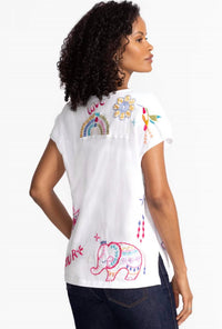Johnny Was - LOULIA EASY PANELED V‑NECK TEE