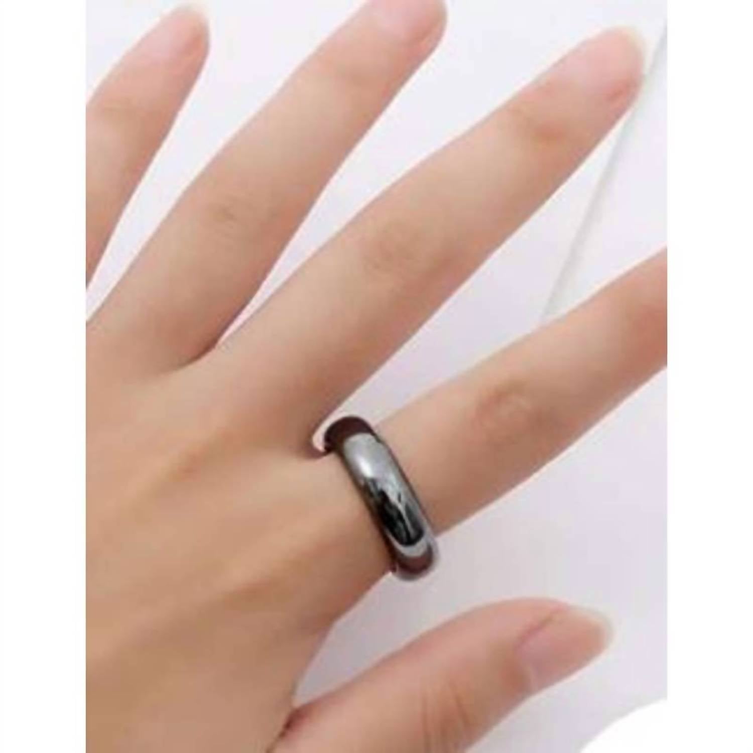 Mavi Bandz - Women's Hematite Stone Band Ring
