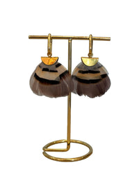 Federika Padula - Women's Oval Huggies Latte Earrings