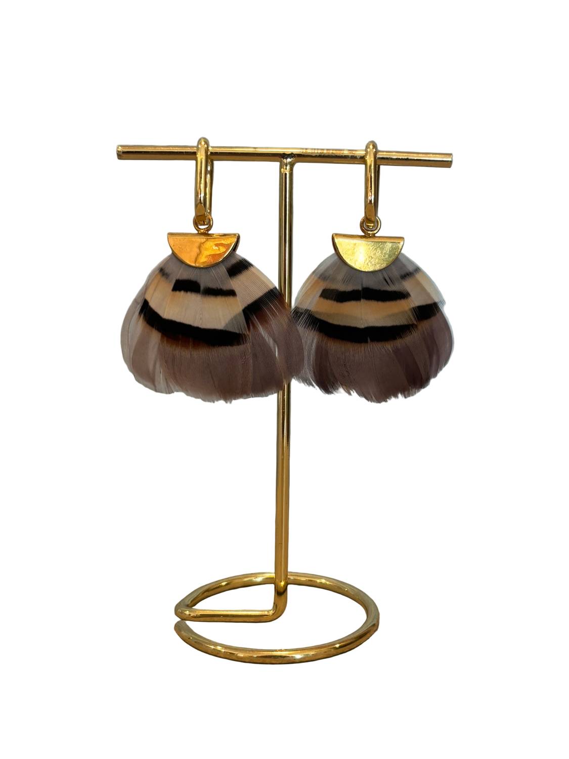 Federika Padula - Women's Oval Huggies Latte Earrings