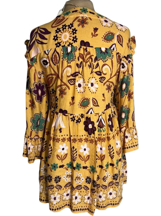 Easel - Women's Boho Floral Babydoll Tunic Top