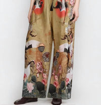 Cienna Lotus Sunset Pant in black multi - women's pants