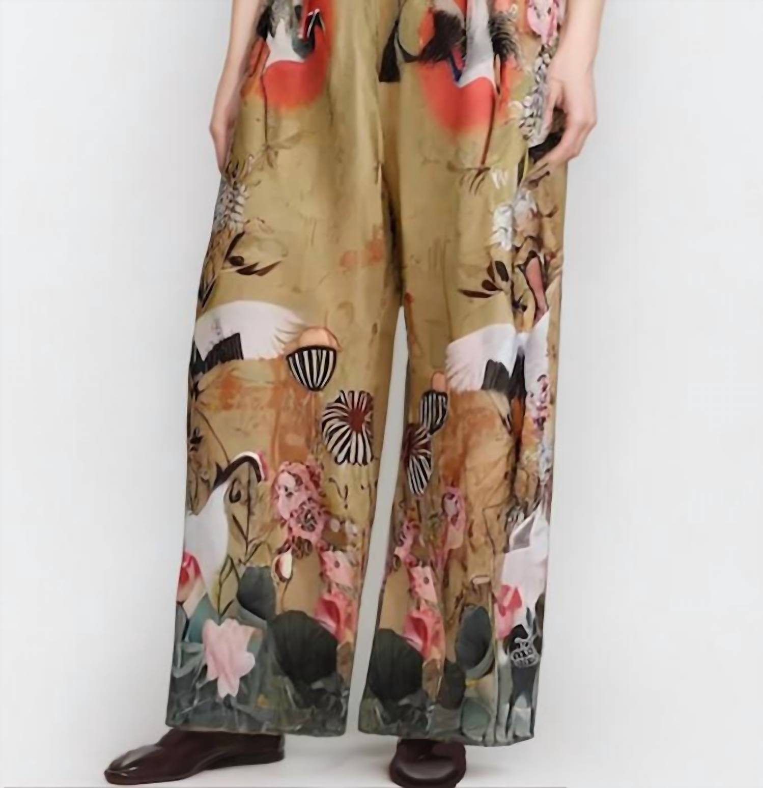 Cienna Lotus Sunset Pant in black multi - women's pants