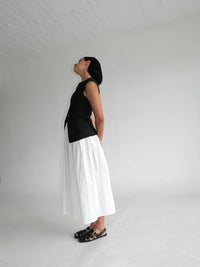 Sloan Cotton Voile Belted Midi Skirt in white - women's skirt - view 4