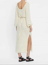 KIVARI Noa Knit Dress in cream - women's dress - detail view