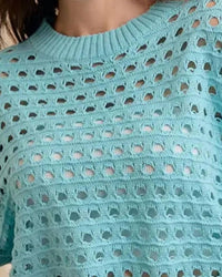 Bibi - Open Knit Eyelet Top