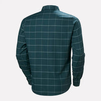 Helly Hansen Men's Aker Flannel Shirt in cactus sierra plaid - men's long sleeve top - detail view