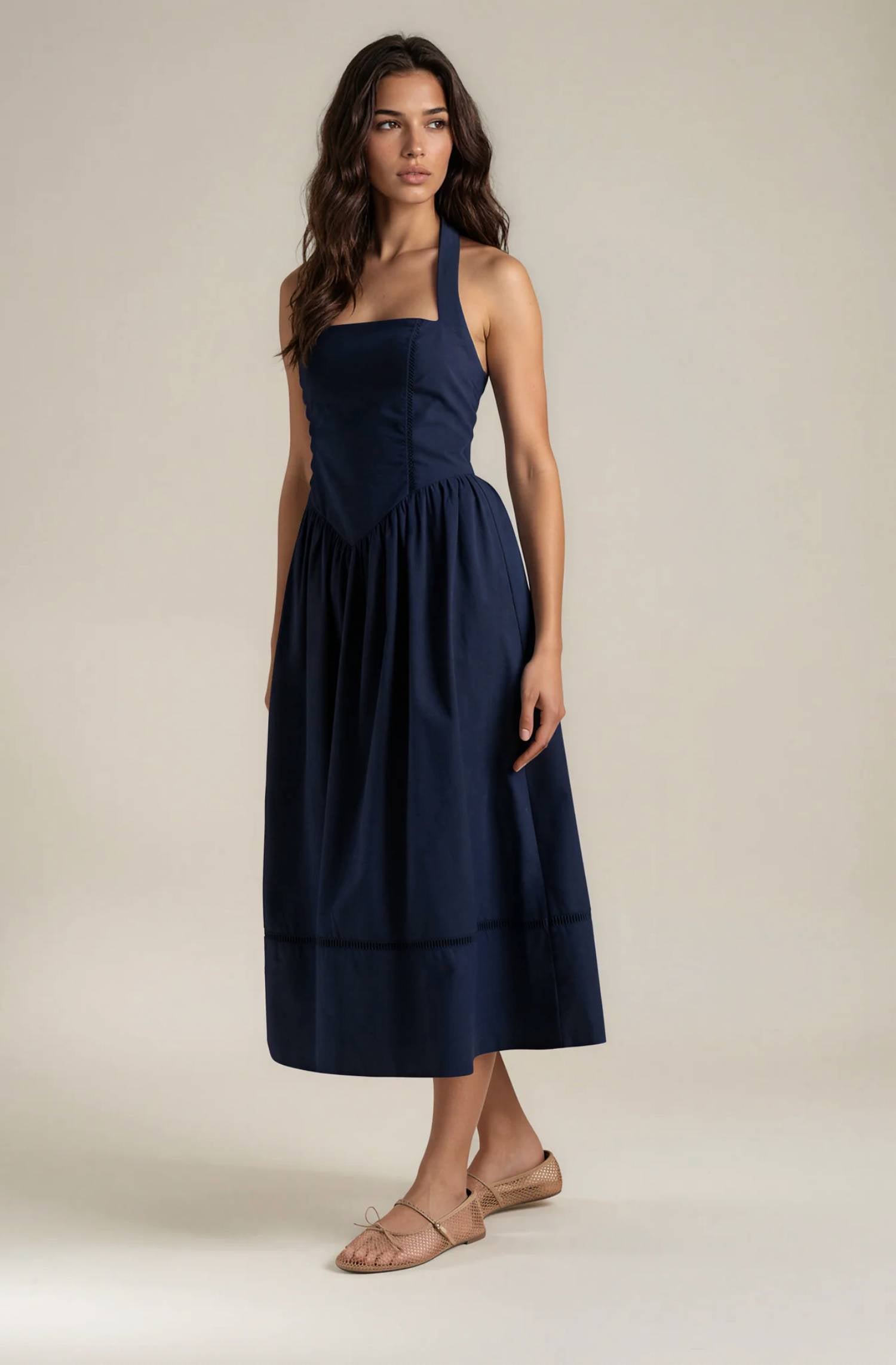 Moon River - Moira Halter Midi Dress