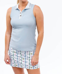 SMITH & QUINN Alice Polo Shirt in dusty blue - women's blouse