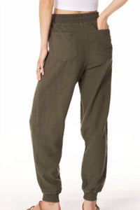 bobi Women's Drawstring Jogger in troops - women's pants - detail view