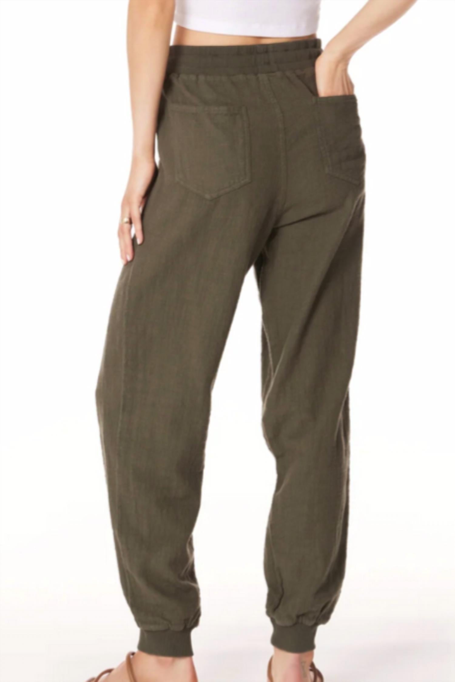 bobi Women's Drawstring Jogger in troops - women's pants - detail view