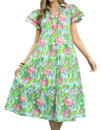 Umgee - Spring Meadow Floral Midi Dress