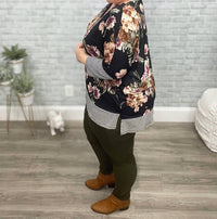 Honeyme - Floral And Stripes Top