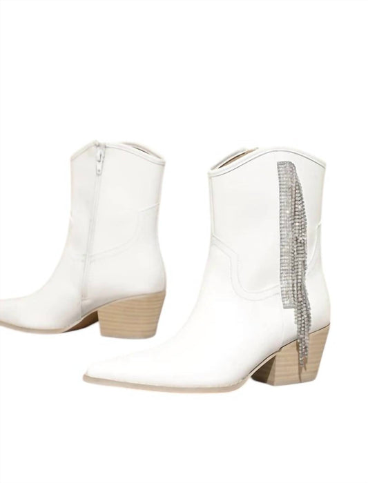 Miim - Women's Layla Rhinestone Fringe Bootie